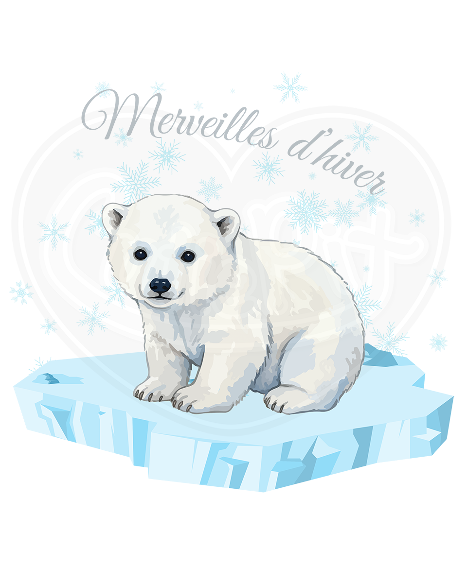 Infant bodysuit - Winter wonderland polar bear French