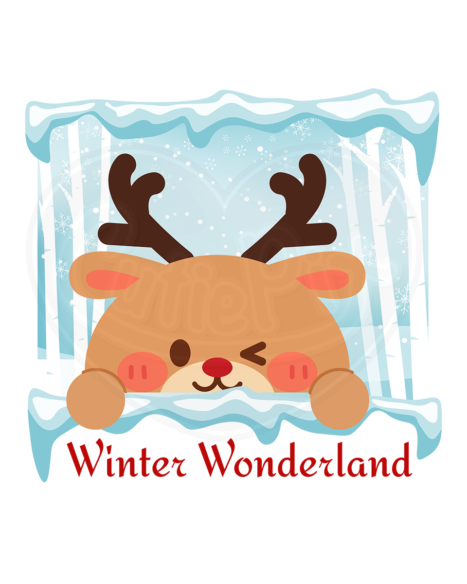 Infant bodysuit - Winter wonderland reindeer