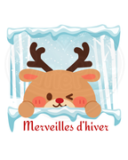 Infant bodysuit - Winter wonderland reindeer French