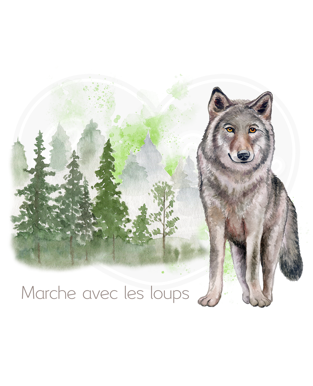 T-shirt classique pour jeunes - Loup et forêt français