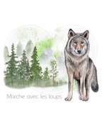 T-shirt classique pour jeunes - Loup et forêt français