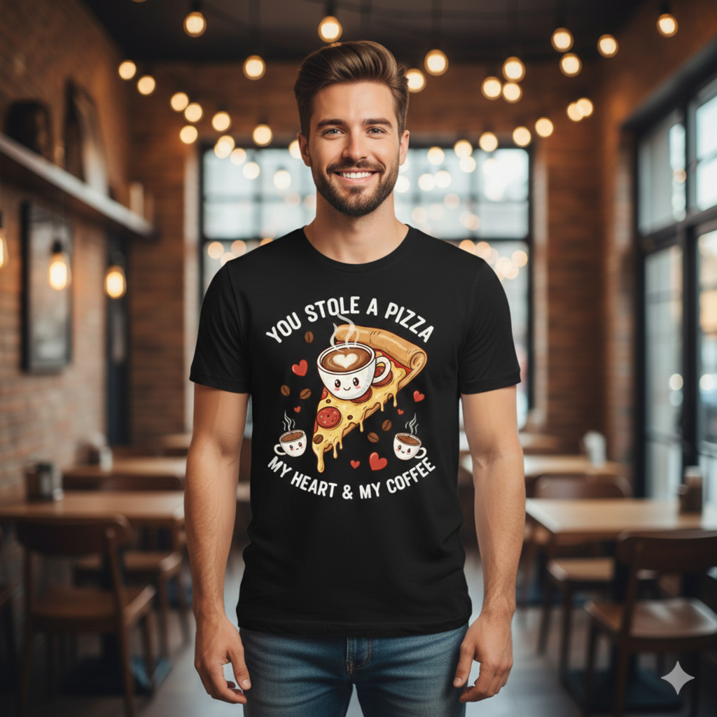 DryBlend® T-Shirt - You stole a pizza of my heart & my coffee